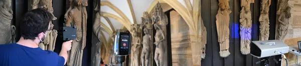 Unterschiedliche 3D-Scanner im Di?zesanmuseum in Bamberg. 