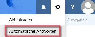 Ansicht Einstellungen Automatische Antwort