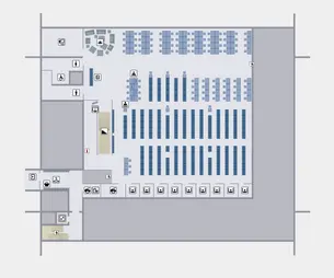 Grundriss des 1. Stocks der Teilbibliothek 3 aus dem Rauminfosystem