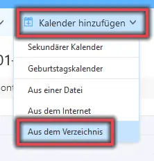 Ansicht Kalender manuell hinzufgen